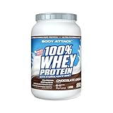 Body Attack 100% Whey Protein - Chocolate, 900 g - Made in Germany - extra...