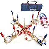 Ringwurfspiel Wurfspiele Ring Toss Game Holz Ringe Werfen Spiel mit Tragetasche...
