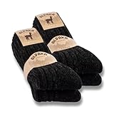 4 Paar Alpaka Socken Herren Damen Wollsocken warme Wintersocken 20900 (Schwarz...