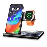 EXW Ladestation Apple Watch und iPhone,3 in 1 Ladestation Apple für Wireless...