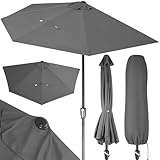 Kingsleeve® Sonnenschirm Halbrund 2,7m Abdeckung UV-Schutz 80+ Balkon Terrasse...