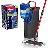 Vileda Bodenwischer Reinigungsset H2PRO Flat Mop Stiel Zweitanksystem Wischer