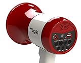 Magikl Megafon Lautsprecher mit Sirene - Laut und Klein - MP3 Player,...