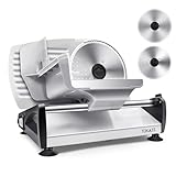 Elektrischer Allesschneider Edelstahl - Verstellbare Küchenmaschine 0 bis 15mm...
