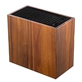 Messerblock aus Akazienholz Schlitzen für Scheren und Schärfstab Messer Block...