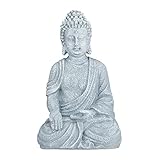 Relaxdays Buddha Figur sitzend, 40 cm hoch, Feng Shui Deko, wetterfest &...