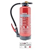 Gloria P6PRO – 6 Liter Auflade-Pulver Feuerlöscher (ABC) mit Wandhalter