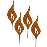 Storm's Gartenzaubereien Rost Flammen - Kerzenflamme 18,5cm 4er Set...