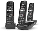 Gigaset AS690 TRIO - 3 Schnurlose DECT Telefone, schwarz