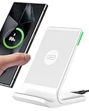 INIU Wireless Charger Stand, [Weiße, 15W] Induktive Ladestation Schnelles Qi...