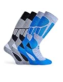 Basic Treasure 2er Pack Skisocken Herren 39-42 Schwarz/Blau, Warm und Lang...