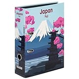 Falken Retro-Ordner Fuji, Made in Germany, 8 cm breit DIN A4 schwarzer...