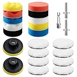 80mm Polierschwämme Pads,23 Stück Polierset Auto,Polieraufsatz Akkuschrauber...