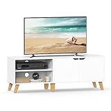 VASAGLE TV-Schrank, Fernsehtisch mit 2 Türen, 140 cm lang, TV-Regal für...
