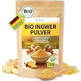 Detox Organica Ingwerpulver Bio 250g, 100% reiner Ingwer gemahlen, Ingwerwurzel...