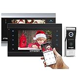 TMEZON WLAN Video Türsprechanlage Türklingel Gegensprechanlage System, 7 Zoll...
