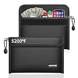 Noiposi Feuerfeste Tasche(2er Pack,21,5x14cm,5200℉), 8-lagige Wärmedämmung...