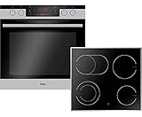 Amica Einbauherd Set | XXL Backofen | Glaskeramik Kochfeld mit Edelstahlrahmen |...