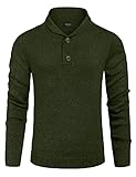 COOFANDY Herren Pullover Schalkragen Strickpullover Stehkragen Langarmshirt...