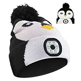 APODESS Kinder Mütze Mit LED Licht - USB Wiederaufladbare 4 LED Lampe...