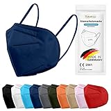 TubeRoo FFP2 Maske blau dunkelblau 5 Stück Masken aus Deutschland, Made in...