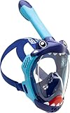 Cressi Kiddy Kids Full Face Mask Azure/Blue/Blue White - CO2 Sicher - Speziell...