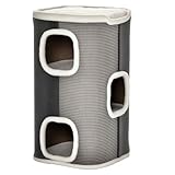 PawHut Kratztonne 74 cm Hoch dreistöckige Katzentonne mit Kissen, Plüschrand,...