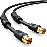 deleyCON 10m TV Antennenkabel Koaxial Kabel HDTV 4-fach Schirmung 2x Ferritkern...