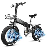 Skivogr 20' Klapprad E Bike mit Doppelmotor, 4.0 Reifen Faltbar Elektro Fatbike,...