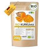 EWL Naturprodukte Kurkuma Pulver BIO, 200g Kurkuma Bio Pulver fein gemahlen,...