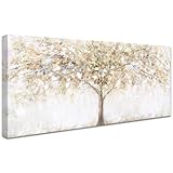 Bling Gelb Baum Mit Rahmen Leinwand Bilder Abstrakte Landschaft Bild auf...