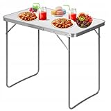 KRUMAD Campingtisch Klappbar 70x50x60 cm, Gartentisch Ausziehbar, Klapptisch...