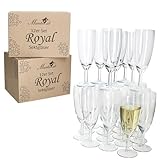 MamboCat 24er Set Royal Sektgläser I 140ml, Höhe 16cm I modernes klares...