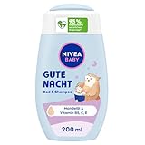 NIVEA BABY Gute Nacht Bad & Shampoo, mildes Babyshampoo & Duschgel mit...