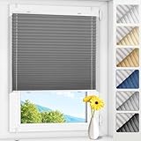 Allesin Plissee ohne Bohren verdunkelung, Thermo plissee 100% verdunklung,Grau...