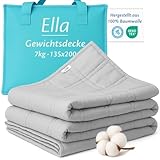 Ella Gewichtsdecke 135x200 7kg - Anti Stress Therapiedecke - Schwere Decke aus...