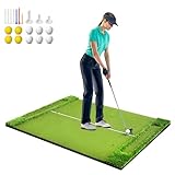 Golfmatte 150 x 120cm, Golf Abschlagmatte, Golf Übungsmatte mit 10 Golfbällen...