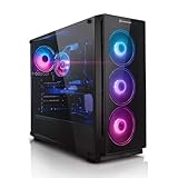 Megaport Gaming PC Gehäuse Hunter mit RGB Beleuchtung (einstellbar);...