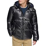 Tommy Hilfiger Herren Glänzender gesteppter Puffer aufgesetztem Logo Jacke,...