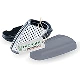 Chefkoch trifft Fackelmann Parmesanreibe mit Behälter – Edelstahlklinge, 2in1...