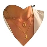 NataschaWoge® SONNE MOND minimalistischer Schmuck EDELSTAHL Gold Silber Kette...