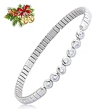 HAQI Magnetarmband für Damen Edelstahl Elastisches Armband Energie...