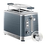 Russell Hobbs Toaster [für 2 Scheiben] Inspire Grau mit hochwertiger...