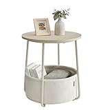 VASAGLE Beistelltisch rund, Kleiner Tisch, Couchtisch klein, Wohnzimmertisch,...