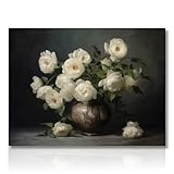 NymphFable Dazzlewall Wandbilder Vintage Weiß Blume Bauernhaus Ölgemälde Boho...