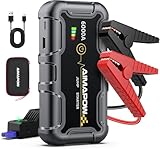 AIMAPOW Starthilfe Powerbank 6000A 12V (All Benziner/10,0L Diesel) Auto...