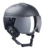 Black Crevice Skihelm Calgary mit Visier, Carbon Black mat/Silver, M/L...