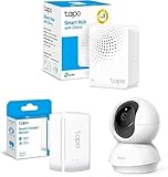 TP-Link Tapo T110 Kontaktsensor mit Smart Hub C200 360° WLAN...