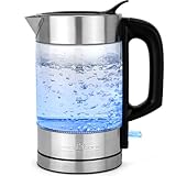 ProfiCook® Wasserkocher Edelstahl | 1 Liter | blau beleuchtet | BPA frei |...
