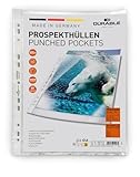 Durable Prospekthüllen (Klarsichthüllen A4 Premium extra stark, 0,08mm) 100...